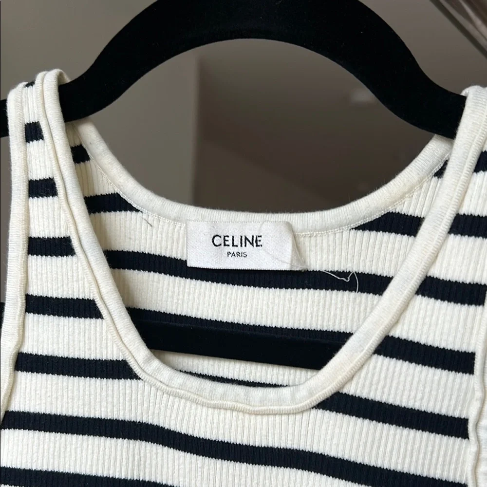 Celine Striped Ribbed Crop Top - Picture 4 of 6
